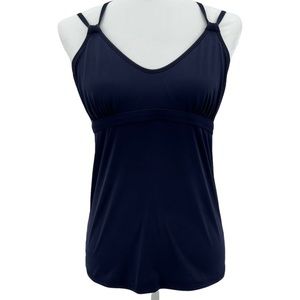 Athleta Dark Blue Tankini Swim halter top Women's Size Medium